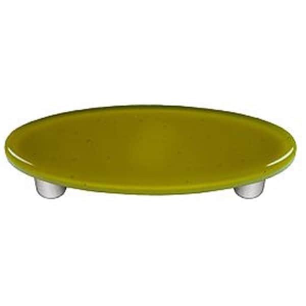 Palacedesigns Chartreuse Oval Glass Cabinet Pull - Aluminum Post PA727011 - main